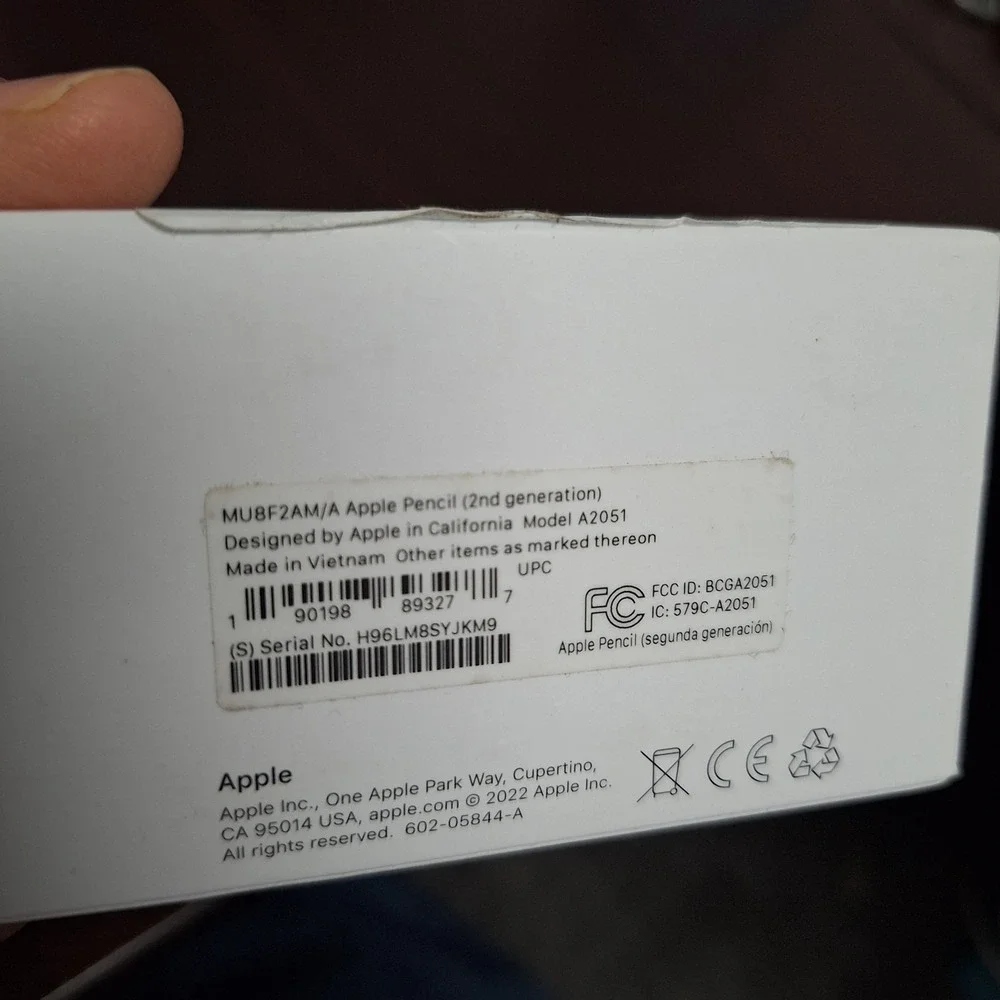 Empty‎ Box Apple Pencil 2nd Generation Original Packaging A2051 MU8F2AM/A
